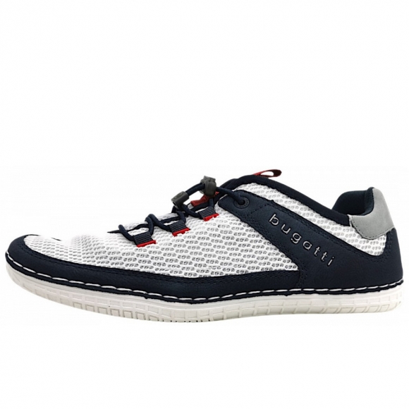 Bugatti Bimini Slipper in white/dk blue 2041