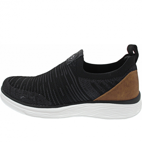 Bugatti ASTRA Slipper in BLACK / COGNAC