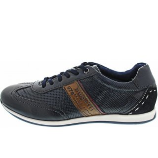 Bugatti sportlicher Schnürer in dark blue- cognac