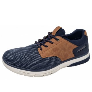 Bugatti Clanrk Comfort sportlicher Schnürer in 4163 drk. blue cognac