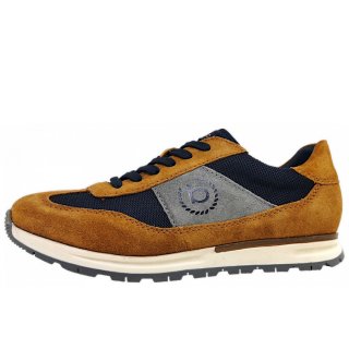 Bugatti Stranger sportlicher Schnürer in 6341- Cognac/ Dark Blue